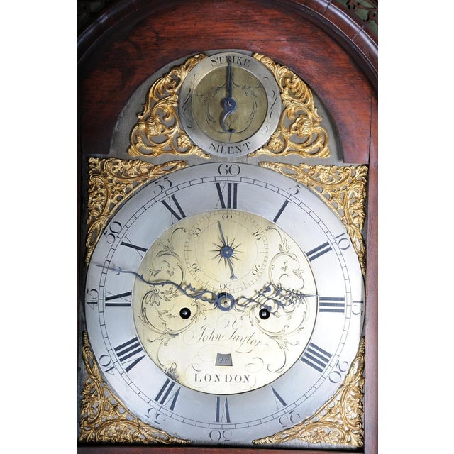 Antique English Grandfather Clock in Mahogany, 18th Century For Sale - Image 14 of 18