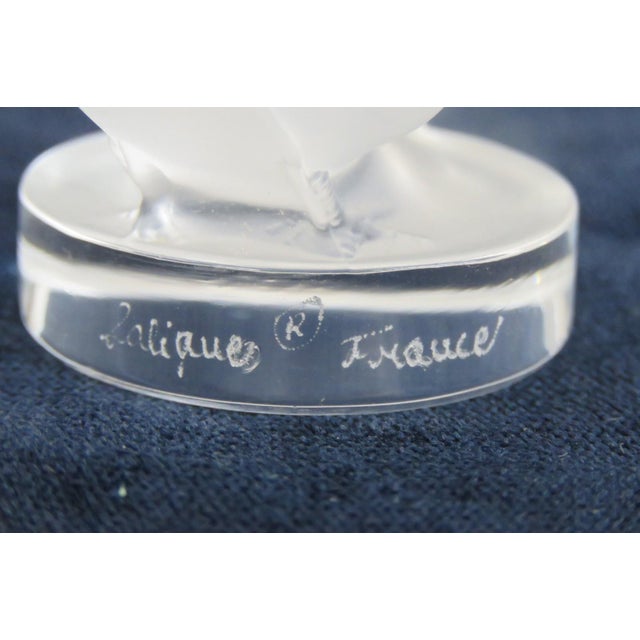 Lalique Lalique France Satin Crystal Lovebirds Kissing Doves Figurine Paperweight 5199b For Sale - Image 4 of 9