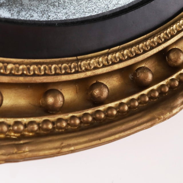 Wood Antique American Federal Bullseye Wall Mirror For Sale - Image 7 of 7