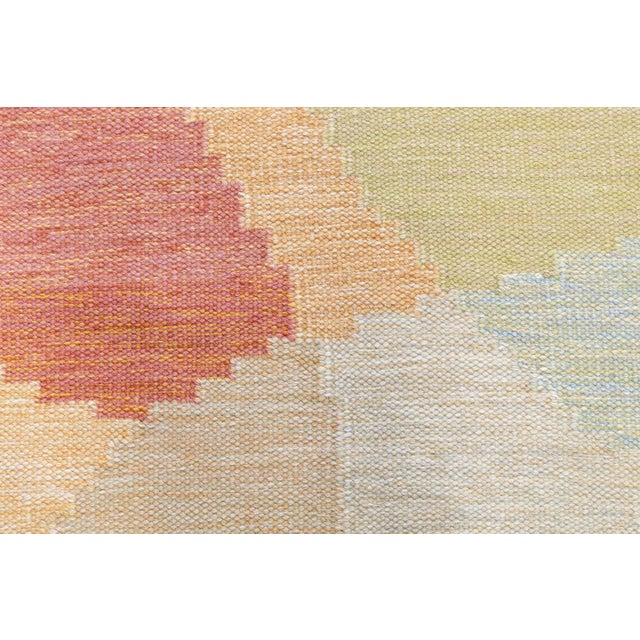 Mid-Century Scandinavian Abstract Lavender Flatweave Rug By Ingegerd Silow For Sale In New York - Image 6 of 11