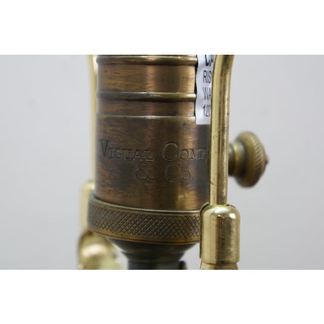 Metal Late 20th Century Visual Comfort Stacked Brass Ball Orb Sphere Table Lamp 35" For Sale - Image 7 of 13