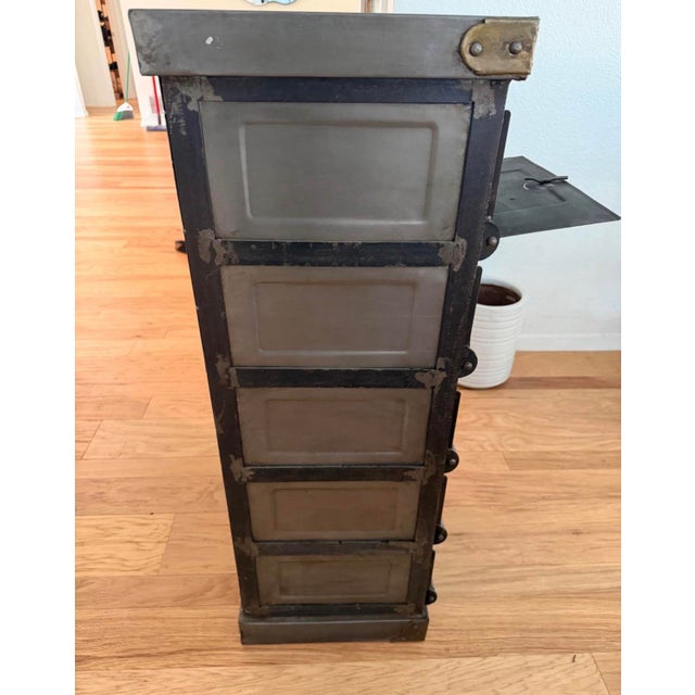 Rustic European Circa 1900s Brass and Iron Cabinet For Sale - Image 3 of 4