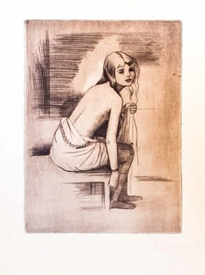 Young Model - Original Etching by Theodore Stravinsky - 1932 1932
