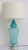 Vintage Hollywood Regency Turquoise Quilted Murano Glass Table Lamp - Shade Not Included.