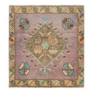 Vintage Oushak Square Rug With Geometric Floral Medallion, From Rug & Kilim For Sale