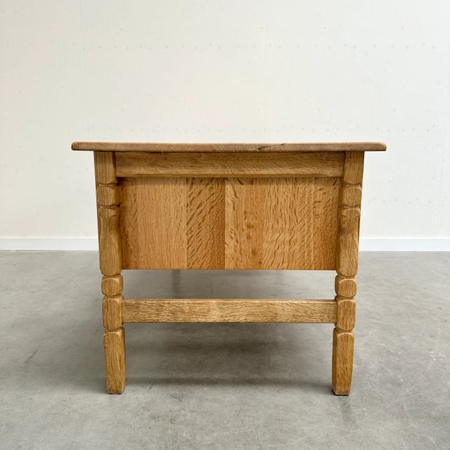 Freestanding Oak Desk by Henning Kjærnulf, 1960s For Sale - Image 10 of 12