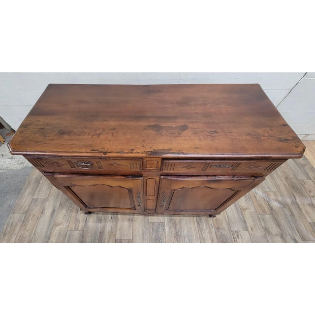 This is a gorgeous antique French Country or French Provincial Louis XV style buffet, sideboard, or server believed to be...