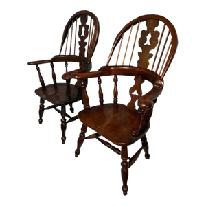 Pair of Antique English Windsor Child's Chairs