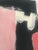 Abstract in Pink and Black Small Painting on Paper For Sale - Image 4 of 4