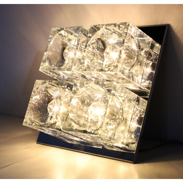 1960s Murano Block Glass Sconce or Ceiling Light by Gaetano Sciolari for Lightolier For Sale In Dallas - Image 6 of 9