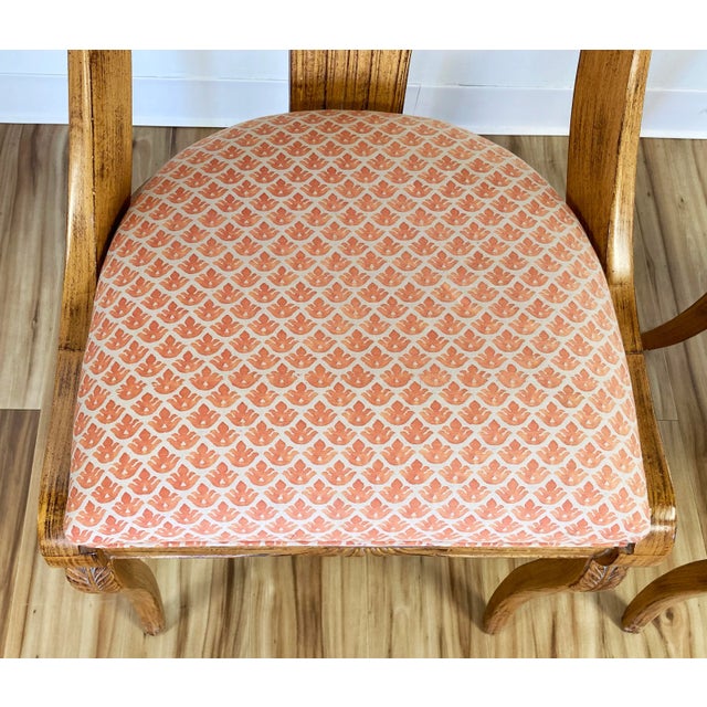 Vintage Carved Wood Fan Back Chair - Price Per Chair For Sale - Image 12 of 12