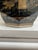 Vintage Chinoiserie Landscape Scene Glazed Ceramic Hexagon Vase, Taupe & Black For Sale - Image 10 of 12
