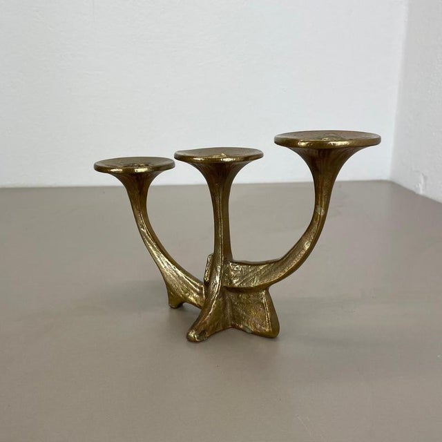 Mid-Century Brutalist Bronze Candleholder attributed to Michael Harjes, Germany, 1960s For Sale - Image 12 of 15
