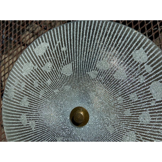 Mid 20th Century Mid 20th Century Frosted Glass Leaf Ceiling Light Shade For Sale - Image 5 of 7