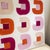 "Permutation: Berry/Cream" Original embroidered painting by Emily Keating Snyder, 30" W x 30" H x 1.5" D Acrylic paint...