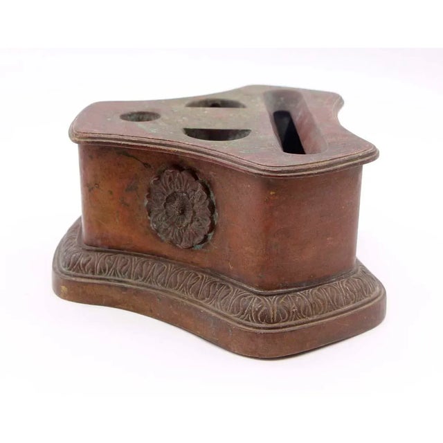 Traditional Antique Bronze Floral Fireplace Tool Holder For Sale - Image 3 of 9