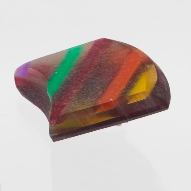 Kaso Geometric Multicolor Harlequin Acrylic Resin Earrings For Sale In Atlanta - Image 6 of 6