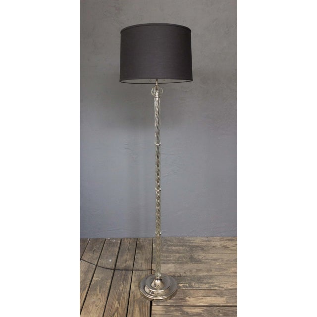American 1930s Glass and Metal Floor Lamp For Sale In New York - Image 6 of 10