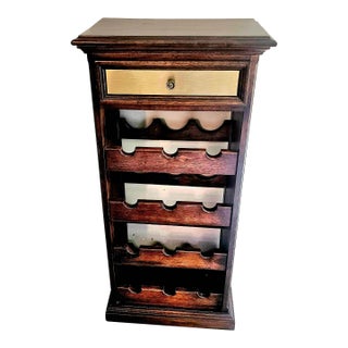 Late 20th Century Solid Wood Signed Butler Wine Cabinet/Rack For Sale