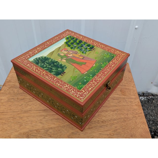 Vintage Box / Jewelry Box Hand Painted Wooden Box Beautiful Decorative Art Work For Sale In Washington DC - Image 6 of 6