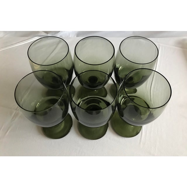 1970s Vintage Olive Green Wine Glasses Set of 6 Chairish
