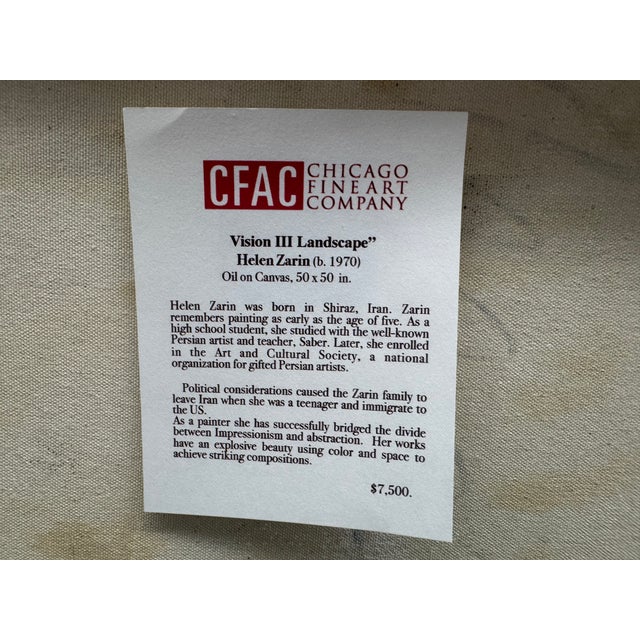 Helen Zarin, (B. 1970), "Vision Iii", Abstract Painting Acrylic on Canvas For Sale - Image 4 of 7