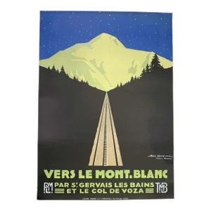 Vers Le Mont Blanc Night Geo Dorival 1928 Original Vintage French Travel Poster