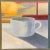 Original Vintage Contemporary 80’s Coffee Cup Impressionist Painting For Sale - Image 4 of 4