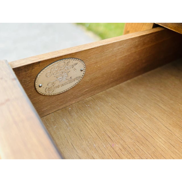 Vintage Mid-Century French Louis XV Directoire Writing Desk by Baker Furniture For Sale - Image 9 of 10