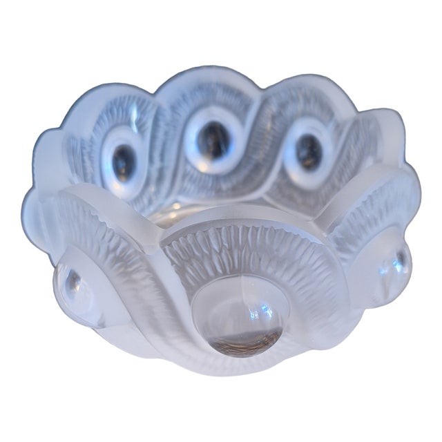 Vintage Gao Bowl in Satin-Finished Crystal Glass by Lalique, 1970s For Sale