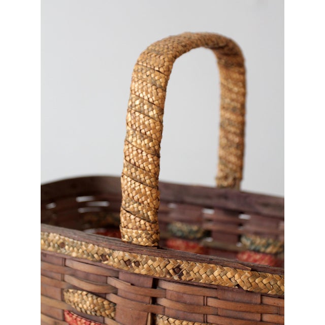 Vintage Woven Gathering Basket For Sale - Image 10 of 14