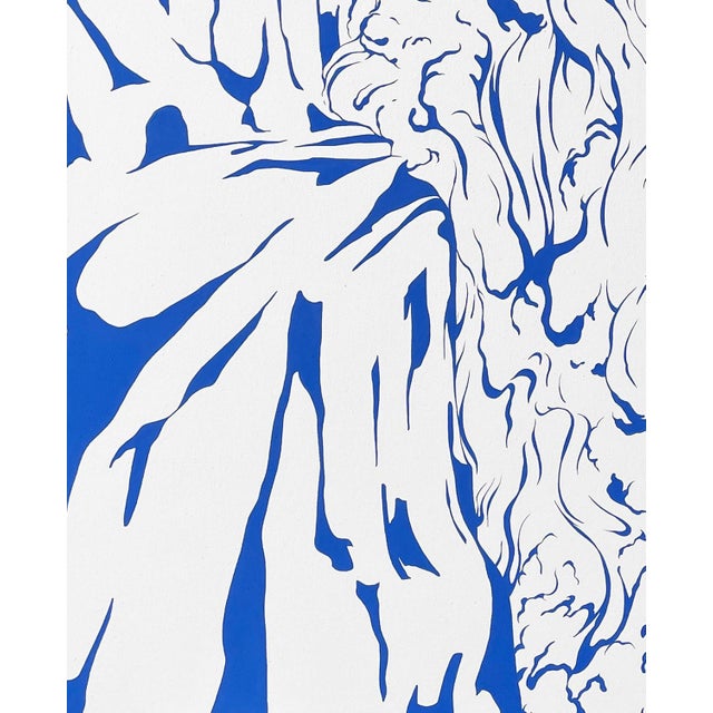 Max Kremer "Waterfall II" Contemporary Blue & White Abstract Mountain Landscape Painting, 2023 For Sale - Image 4 of 6