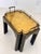 Vintage Regency Style Black Lacquer and Brass Side Table With Chinoiserie Detail For Sale - Image 11 of 16