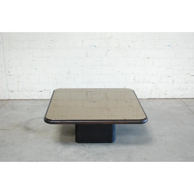 Vintage Mirror Glass and Leather Coffee Table from de Sede For Sale - Image 3 of 12