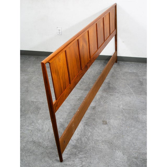 Mid-Century Modern Mid Century Modern Headboard Bed Frame King Size Solid Walnut Wood Vintage MCM For Sale - Image 3 of 11