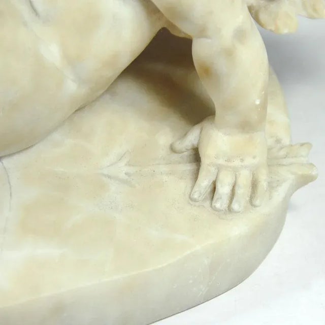 Cream 19th Century Italian Alabaster Cherub For Sale - Image 8 of 13