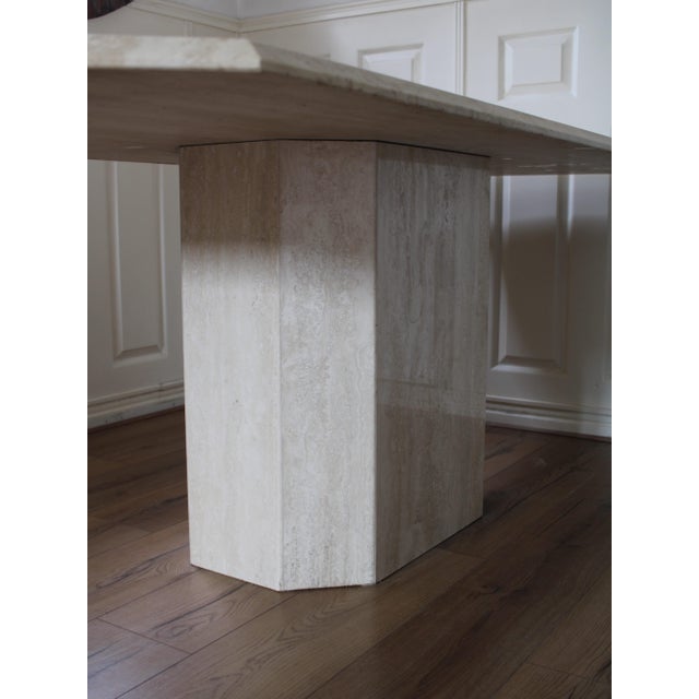 Ivory Vintage Travertine Dining Table, 1960s For Sale - Image 8 of 13