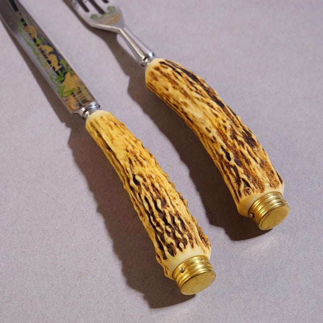 Mid 20th Century Vintage Stainless Steel and Horn Cutlery Set 'Othello' by Anton Wingen, 1950s For Sale - Image 5 of 8