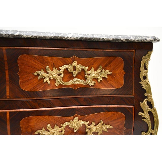 Metal French Louis XV Commode with Marble Top by Jacques Bircklé, 1750s For Sale - Image 7 of 11