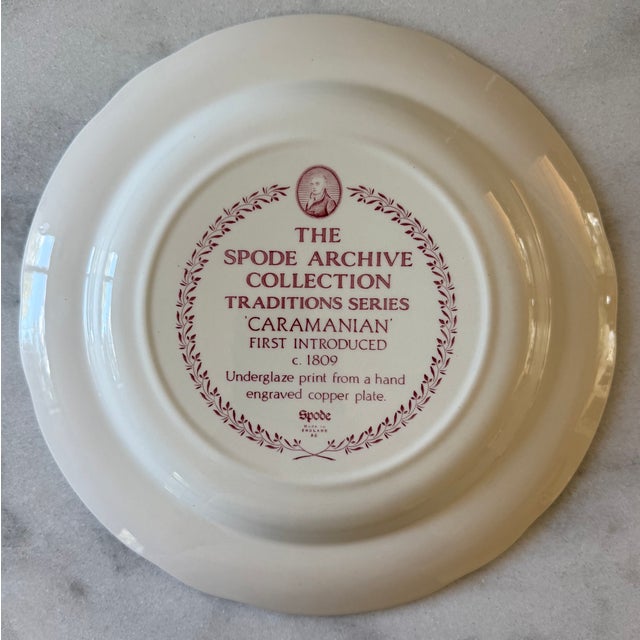 Late 20th Century Set of 6 Vintage Red and White Spode Archive Collection Plates For Sale - Image 5 of 16