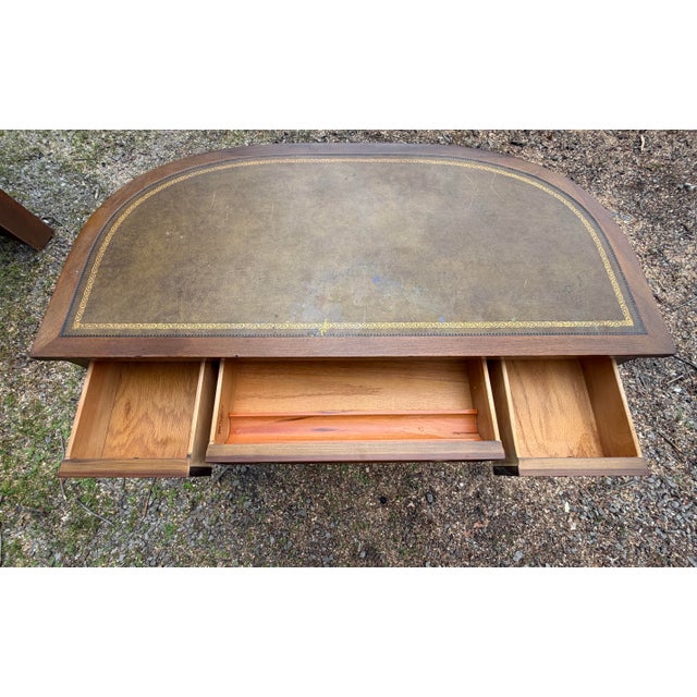 Early 20th Century Sligh-Lowry Regency Revival Writing Desk – Kidney Shaped, Leather Top For Sale - Image 11 of 12