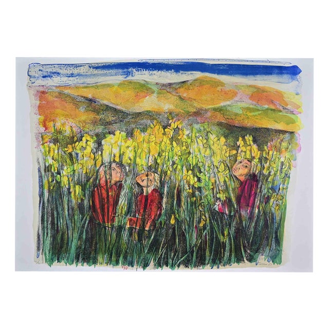 Saverio Terruso, Brooms, 1985, Lithograph For Sale