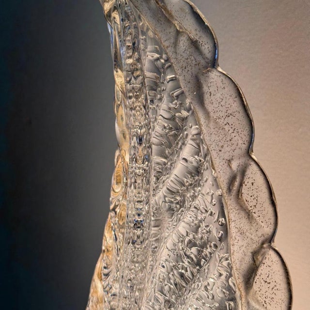 Single Leaf Sconce in Pulegoso Glass with Gold Accents attributed to Barovier & Toso, 1950s For Sale - Image 9 of 18
