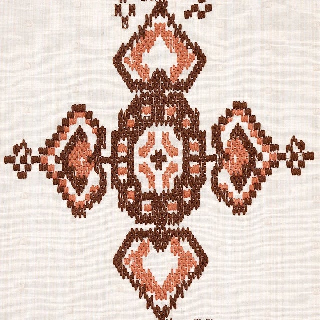 Schumacher Sample - Schumacher Nadira Embroidery in Cocoa For Sale - Image 4 of 5