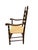 Vintage American Primitive Style Solid Wood Rustic Ladder Back Rush Seat Dining Armchair Painted Backrest For Sale - Image 4 of 4
