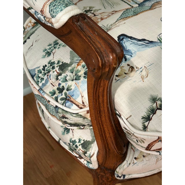 Early 20th Century Early 20th Century Louis XV French Style Fauteuil With Caned Back and Down Cushion For Sale - Image 5 of 12