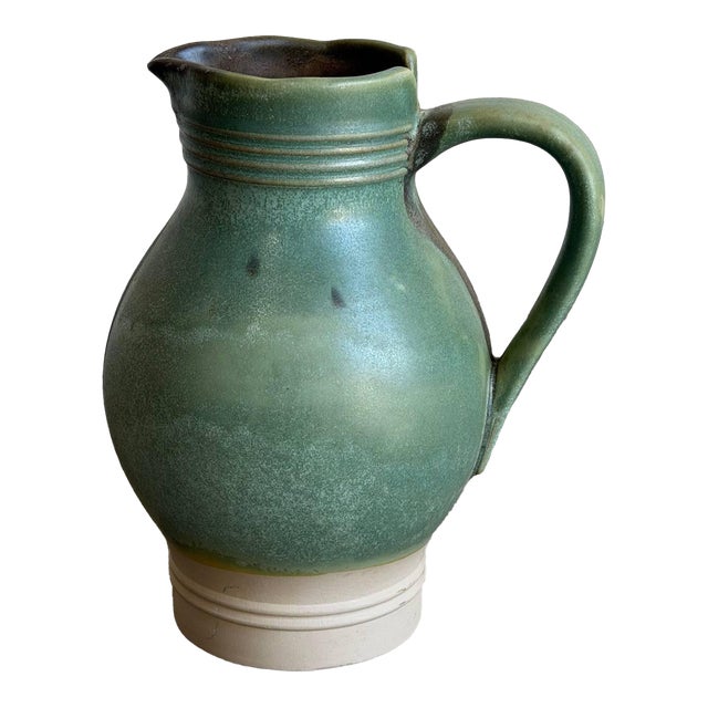 Vintage Mid-Century Modern Green Keramik Ceramic Pitcher Jar For Sale