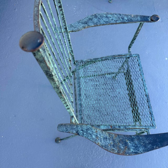 1950s 1950s John Salterini 'El Prado' Collection Verdigris Finish Dining Table and 6 Chairs, Attributed For Sale - Image 5 of 12