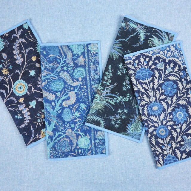 Mughal Poppy Dinner Napkins, Set of 4 For Sale - Image 4 of 11