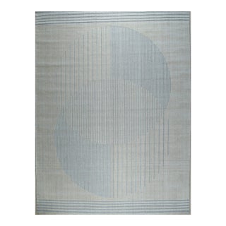 10x14 Majestic Chic Charcoal Geometric Abstract Handmade Wool Carpet Rug For Sale